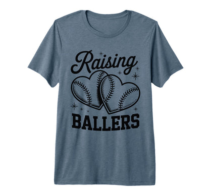 Raising Ballers Funny Mom Baseball T-Shirt - Minimalist Print Men Women - T-Shirt, Sweatshirt, Hoodie