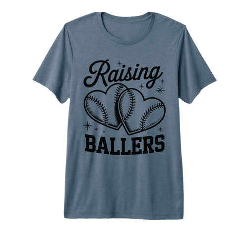 Raising Ballers Funny Mom Baseball T-Shirt - Minimalist Print Men Women - T-Shirt, Sweatshirt, Hoodie
