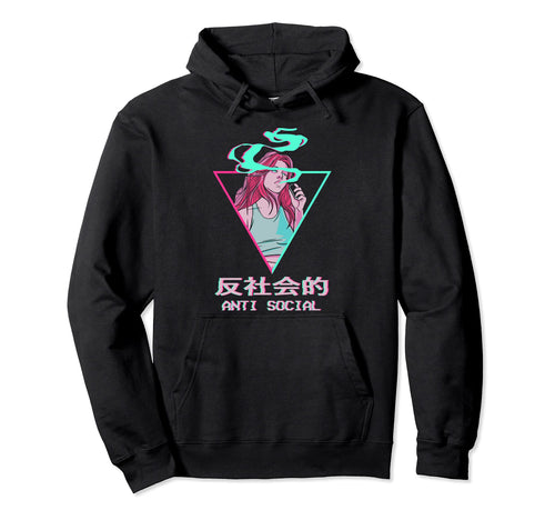 Antisocial Japanese Otaku Anime Hoodie - Unique Graphic for Adults - T-Shirt, Sweatshirt, Hoodie