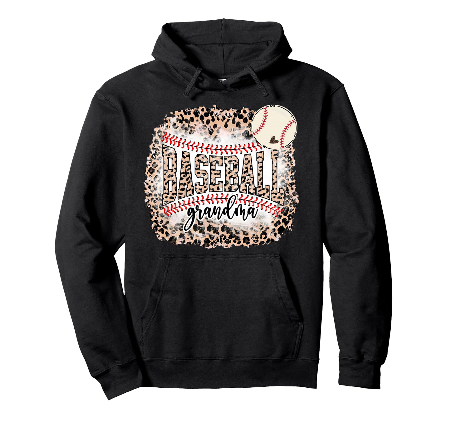 Baseball Grandma From Grandson Leopard Hoodie - Minimalist Print Unisex - T-Shirt, Sweatshirt, Hoodie