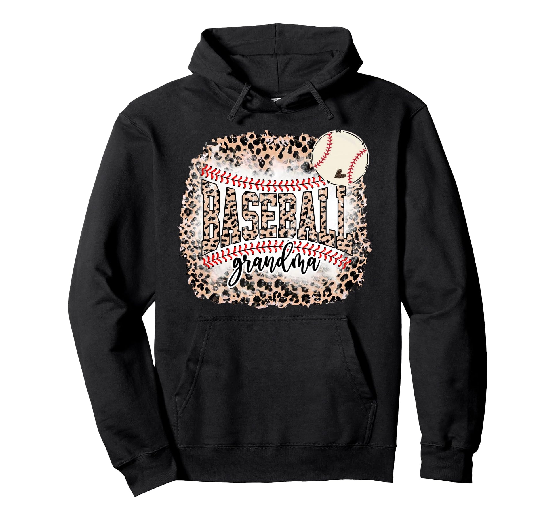 Baseball Grandma From Grandson Leopard Hoodie - Minimalist Print Unisex - T-Shirt, Sweatshirt, Hoodie
