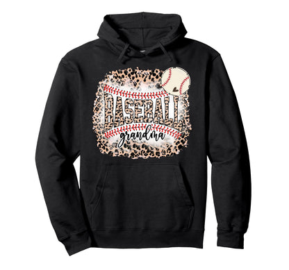 Baseball Grandma From Grandson Leopard Hoodie - Minimalist Print Unisex - T-Shirt, Sweatshirt, Hoodie