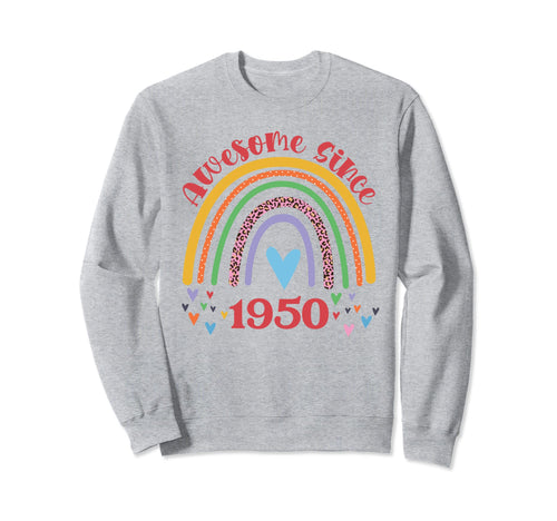 Awesome Since 1950 Birthday Boho Sweatshirt - Minimalist Print Men Women - T-Shirt, Sweatshirt, Hoodie