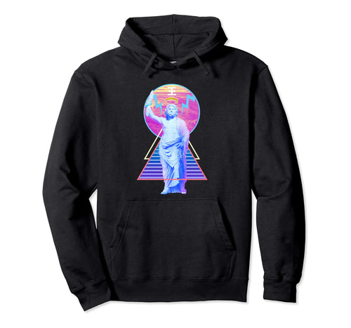 Vaporwave 80S King Zues Japanese Hoodie - Novelty Apparel for Adults - T-Shirt, Sweatshirt, Hoodie