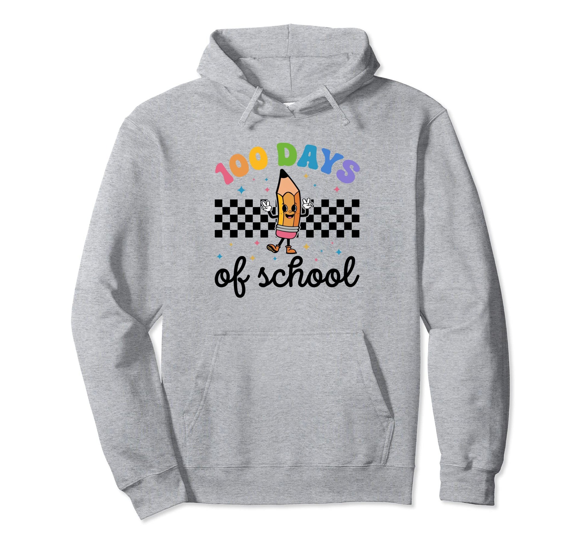 Happy 100 Days School Boho Pencil Hoodie - Casual Everyday Wear for Adults - T-Shirt, Sweatshirt, Hoodie