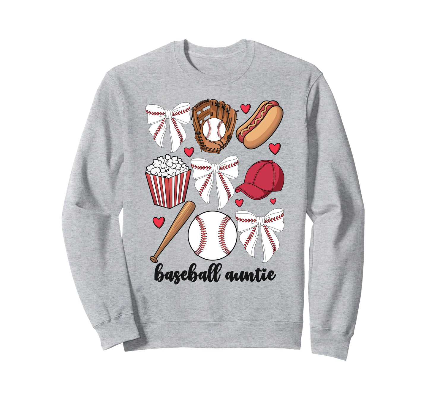 Baseball Auntie Coquette Bow Sweatshirt - Custom Art Print Men Women - T-Shirt, Sweatshirt, Hoodie