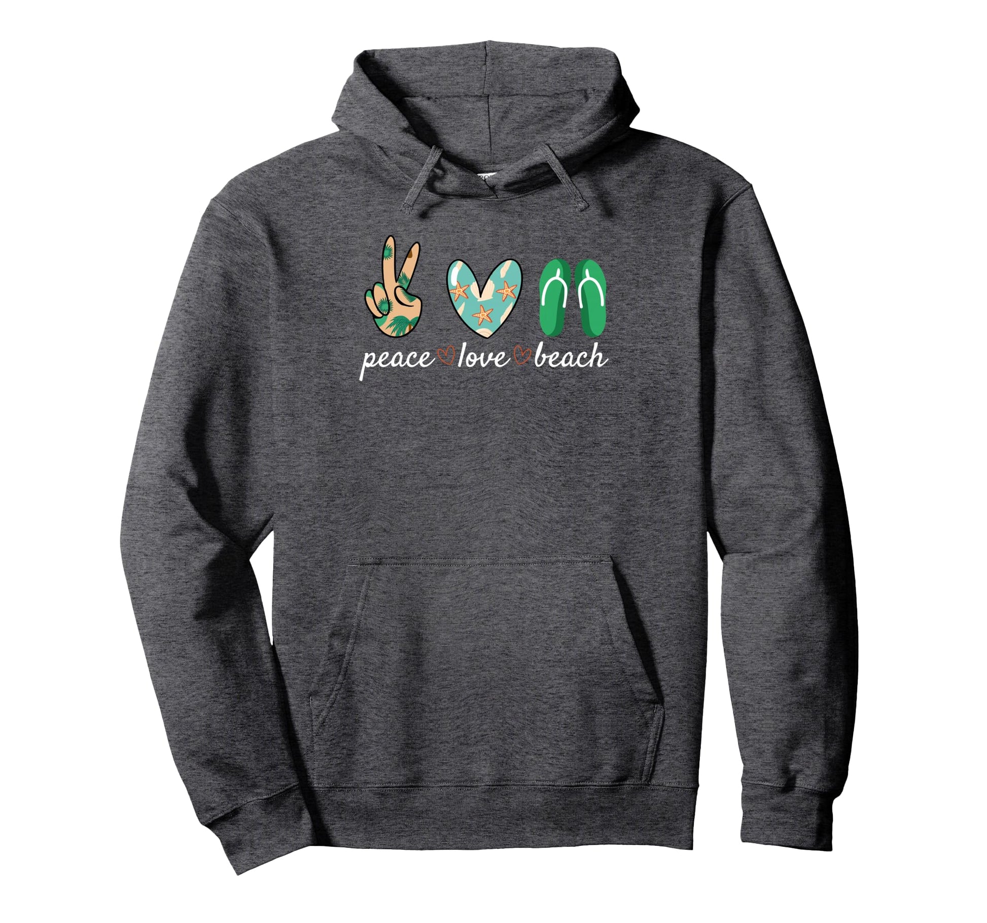 Peace Love Beach Tropical Paradise Hoodie - Casual Everyday Wear Unisex - T-Shirt, Sweatshirt, Hoodie