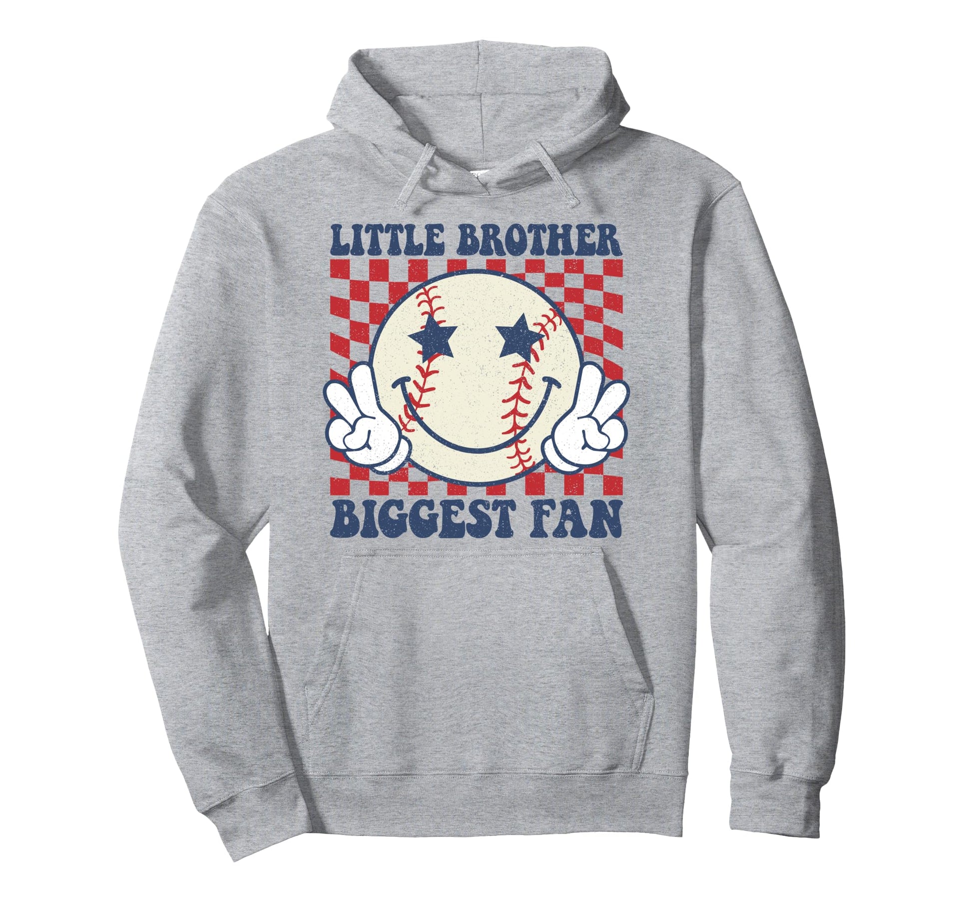 Little Brother Biggest Fan Baseball Hoodie - Custom Art Print for Adults - T-Shirt, Sweatshirt, Hoodie