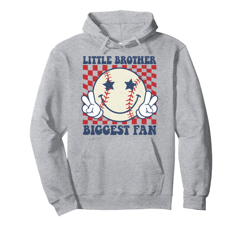 Little Brother Biggest Fan Baseball Hoodie - Custom Art Print for Adults - T-Shirt, Sweatshirt, Hoodie
