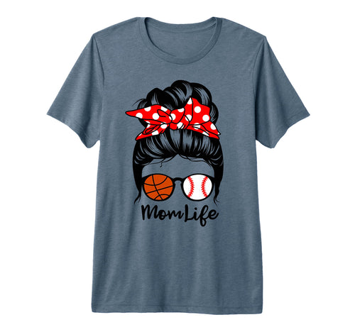 Mom Life Messy Bun Hair Funny T-Shirt - Custom Art Print for Adults - T-Shirt, Sweatshirt, Hoodie