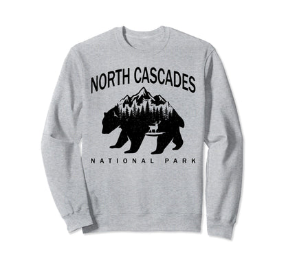 North Cascades National Park Bear Sweatshirt - Custom Art Print for Adults - T-Shirt, Sweatshirt, Hoodie