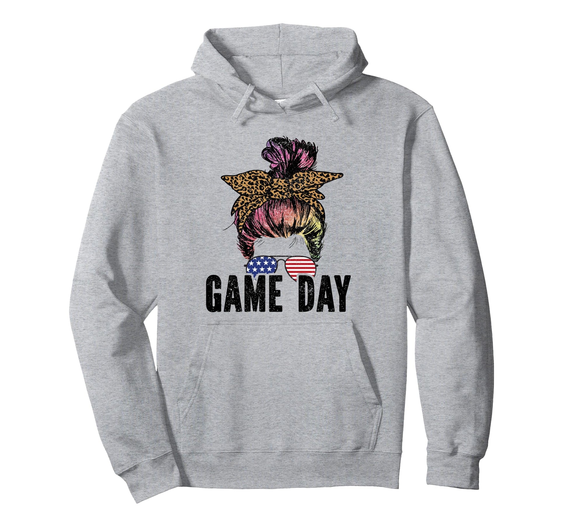 Game Day Leopard Football Lovers Mom Hoodie - Graphic Print for Adults - T-Shirt, Sweatshirt, Hoodie