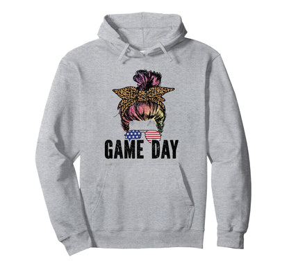 Game Day Leopard Football Lovers Mom Hoodie - Graphic Print for Adults - T-Shirt, Sweatshirt, Hoodie