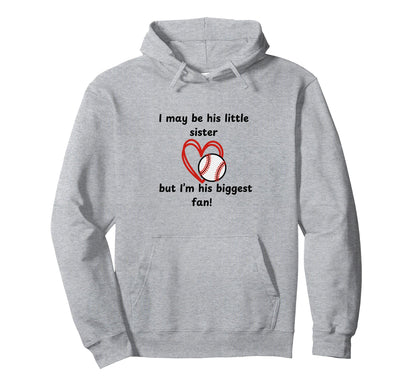 Little Sister Biggest Fan Hoodie - Graphic Print for Adults - T-Shirt, Sweatshirt, Hoodie
