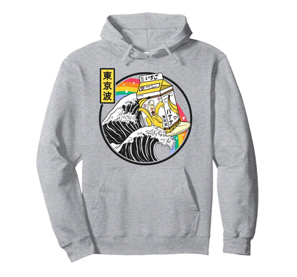 Banana Milk Carton Surfing Wave Rainbow Hoodie - Novelty Apparel Men Women - T-Shirt, Sweatshirt, Hoodie