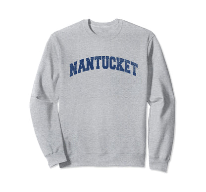 Nantucket Massachusetts Varsity Grey Sweatshirt - Graphic Print Unisex - T-Shirt, Sweatshirt, Hoodie