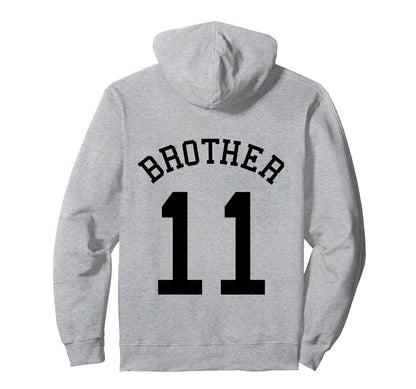 Brother Team No 11 Football Baseball Hoodie - Aesthetic Graphic Unisex - T-Shirt, Sweatshirt, Hoodie