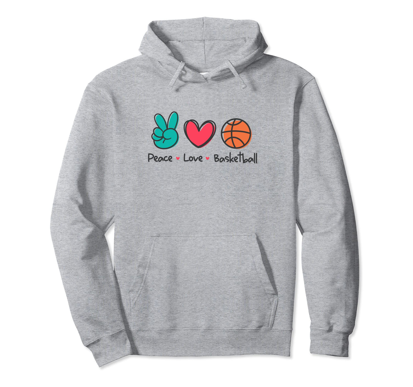 Funny Peace Love Basketball Court Play Hoodie - Aesthetic Graphic Unisex - T-Shirt, Sweatshirt, Hoodie