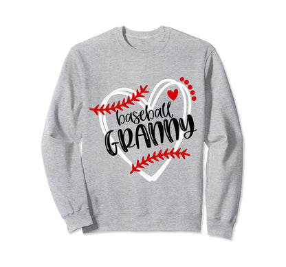 Baseball Granny Distressed Sweatshirt - Casual Everyday Wear for Adults - T-Shirt, Sweatshirt, Hoodie