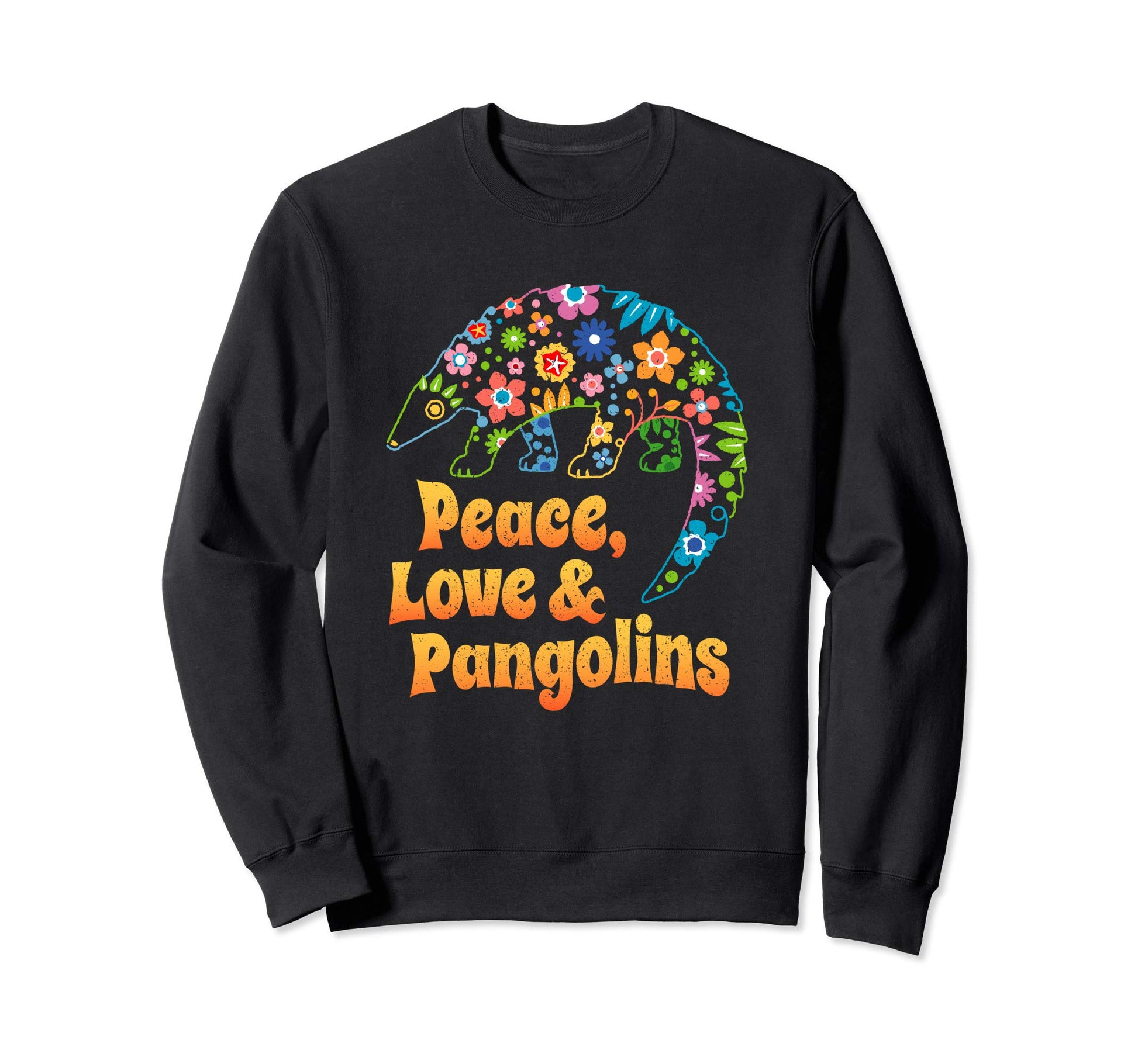 Love Pangolins 60S 70S Peace Sweatshirt - Fun Novelty Design Men Women - T-Shirt, Sweatshirt, Hoodie