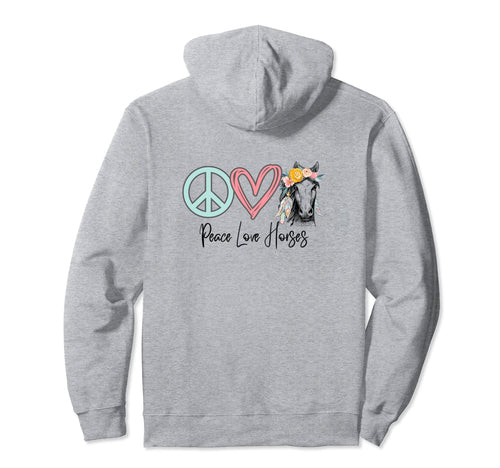 Horse Cowgirls Peace Love Horses Hoodie - Custom Art Print Unisex - T-Shirt, Sweatshirt, Hoodie