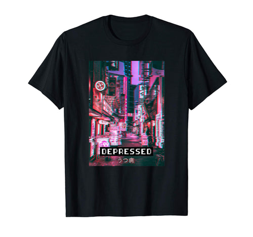 Depressed Vaporwave Aesthetic Japan 90S T-Shirt - Unique Graphic Unisex - T-Shirt, Sweatshirt, Hoodie