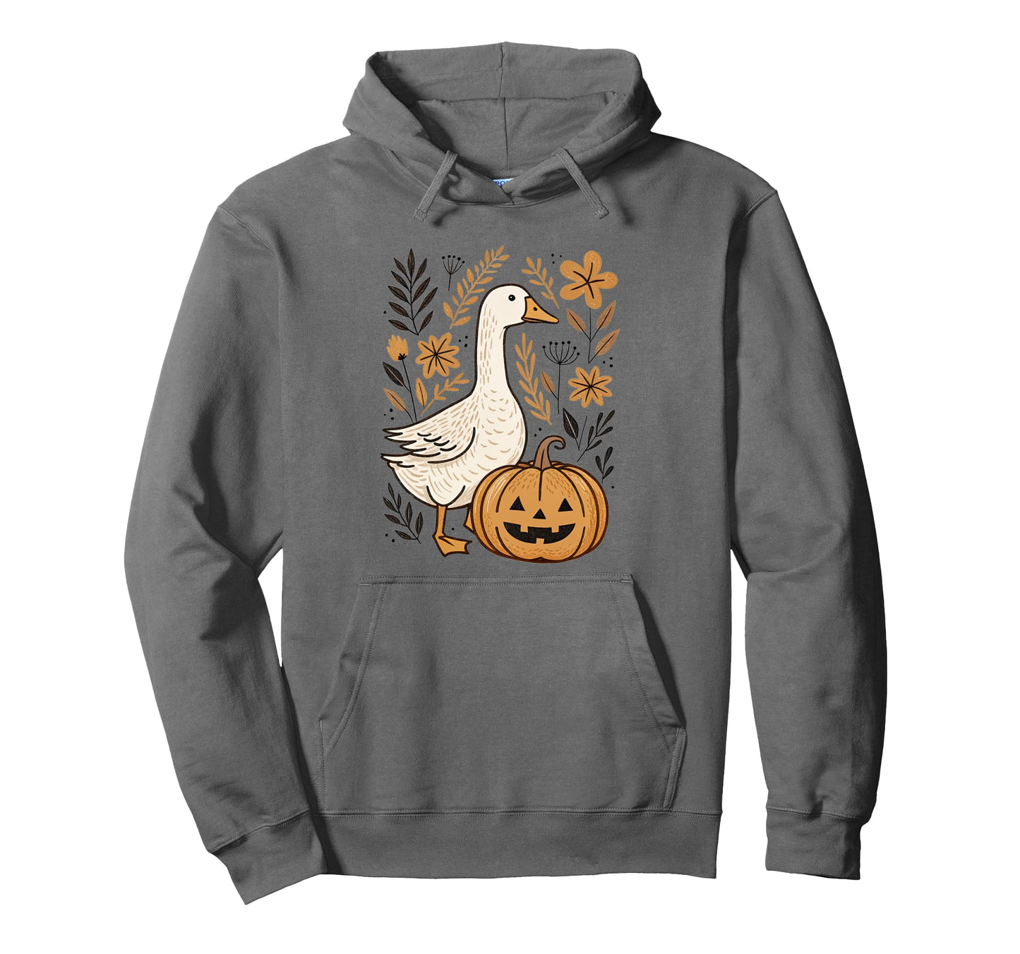 Spooky Goose Boho Floral Minimalist Hoodie - Novelty Apparel Unisex - T-Shirt, Sweatshirt, Hoodie