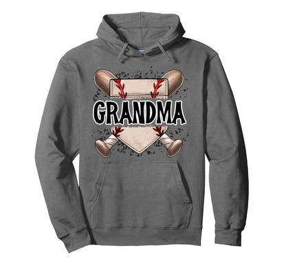 Grandma Baseball Home Plate Nana Mimi Gigi Hoodie - Novelty Apparel Unisex - T-Shirt, Sweatshirt, Hoodie