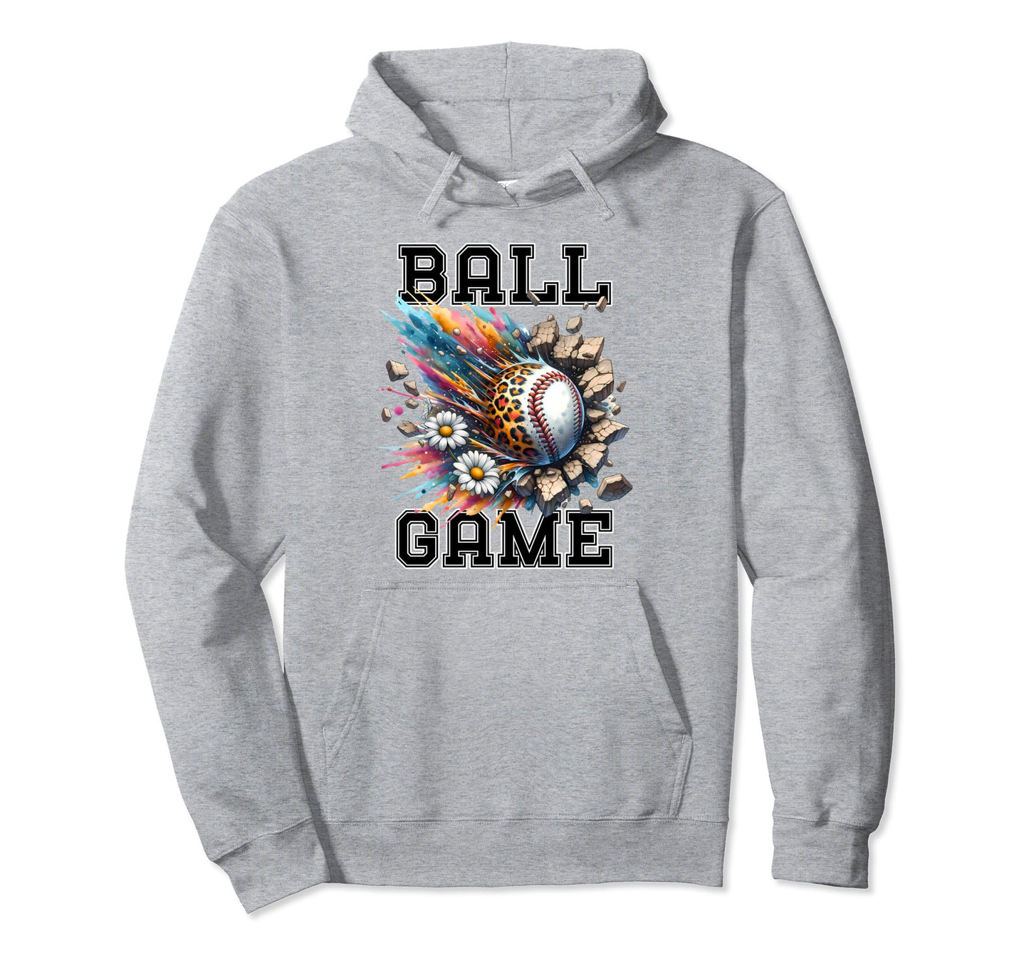 Sports Mom Baseball Theme Floral Ai Hoodie - Minimalist Print for Adults - T-Shirt, Sweatshirt, Hoodie