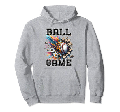 Sports Mom Baseball Theme Floral Ai Hoodie - Minimalist Print for Adults - T-Shirt, Sweatshirt, Hoodie