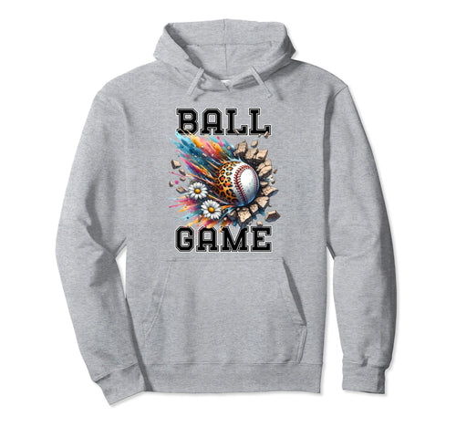 Sports Mom Baseball Theme Floral Ai Hoodie - Minimalist Print for Adults - T-Shirt, Sweatshirt, Hoodie