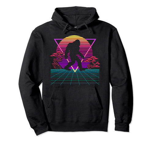 Bigfoot Sasquatch Funny 80S Vaporwave Hoodie - Graphic Print for Adults - T-Shirt, Sweatshirt, Hoodie