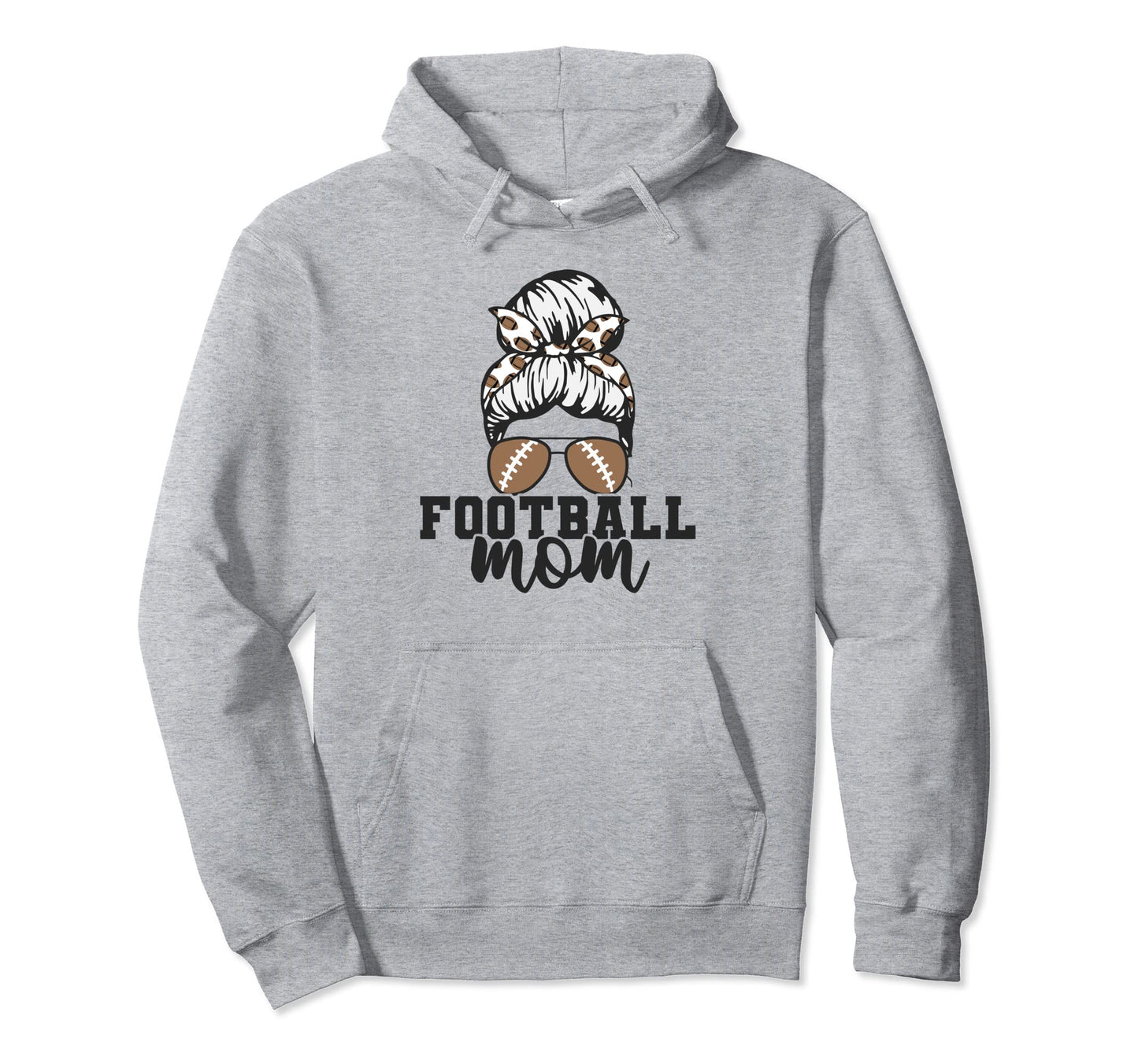 Game Day Messy Bun And Football Hoodie - Minimalist Print Unisex - T-Shirt, Sweatshirt, Hoodie