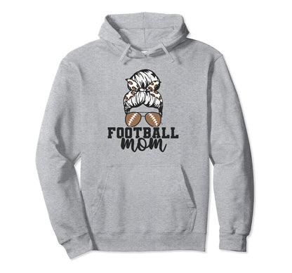 Game Day Messy Bun And Football Hoodie - Minimalist Print Unisex - T-Shirt, Sweatshirt, Hoodie
