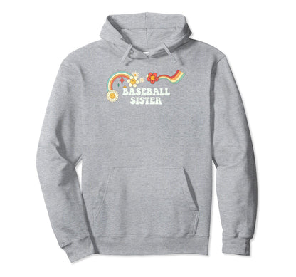 Groovy Funny Baseball Sister Hoodie - Unique Graphic Unisex - T-Shirt, Sweatshirt, Hoodie