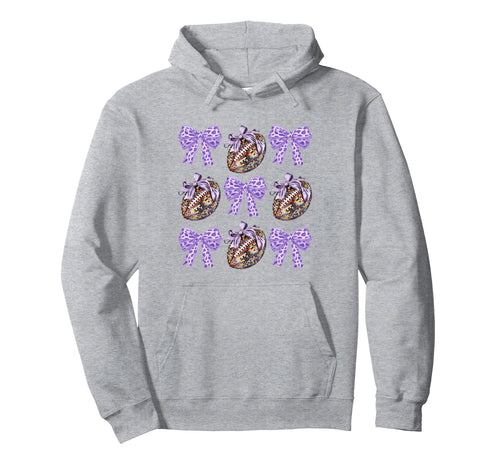 Bow Coquette Football Disco Ball Game Hoodie - Minimalist Print for Adults - T-Shirt, Sweatshirt, Hoodie