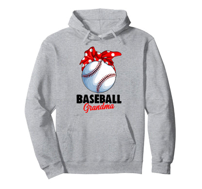 Baseball Grandma Hoodie - Fun Novelty Design for Adults - T-Shirt, Sweatshirt, Hoodie