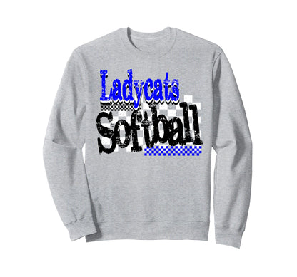 Ladycats Softball Mom Game Day Sweatshirt - Custom Art Print Men Women - T-Shirt, Sweatshirt, Hoodie