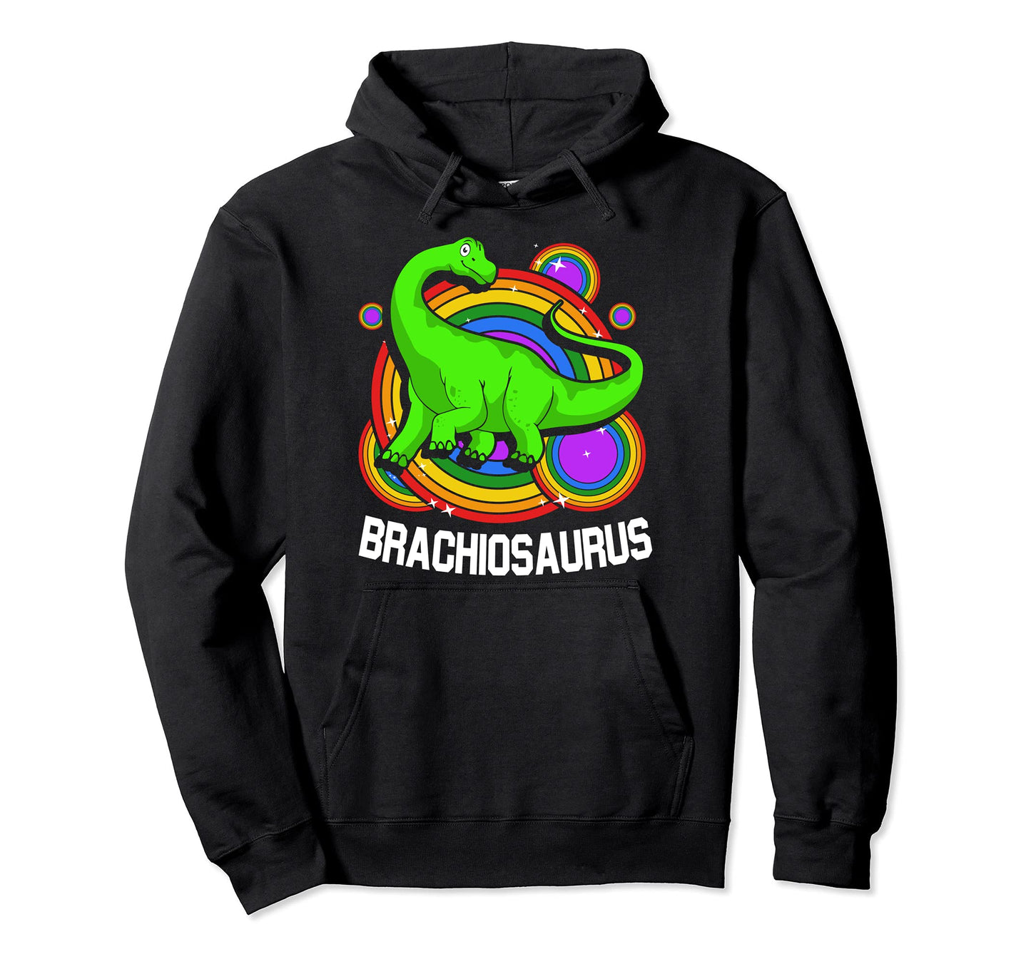 Rainbow Brachiosaurus Hoodie - Aesthetic Graphic for Adults - T-Shirt, Sweatshirt, Hoodie