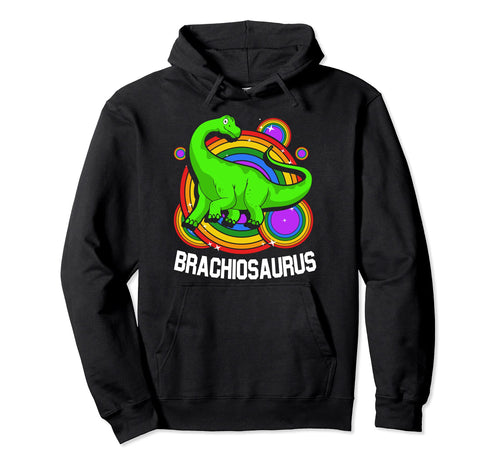Rainbow Brachiosaurus Hoodie - Aesthetic Graphic for Adults - T-Shirt, Sweatshirt, Hoodie