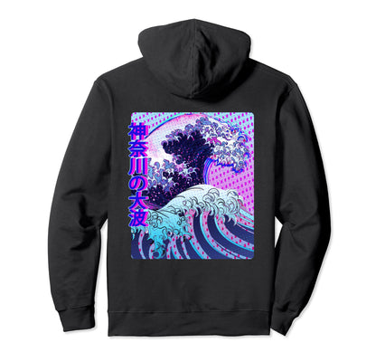 Japanese Art Great Wave Off Kanagawa Glitch Hoodie - Graphic Print Unisex - T-Shirt, Sweatshirt, Hoodie