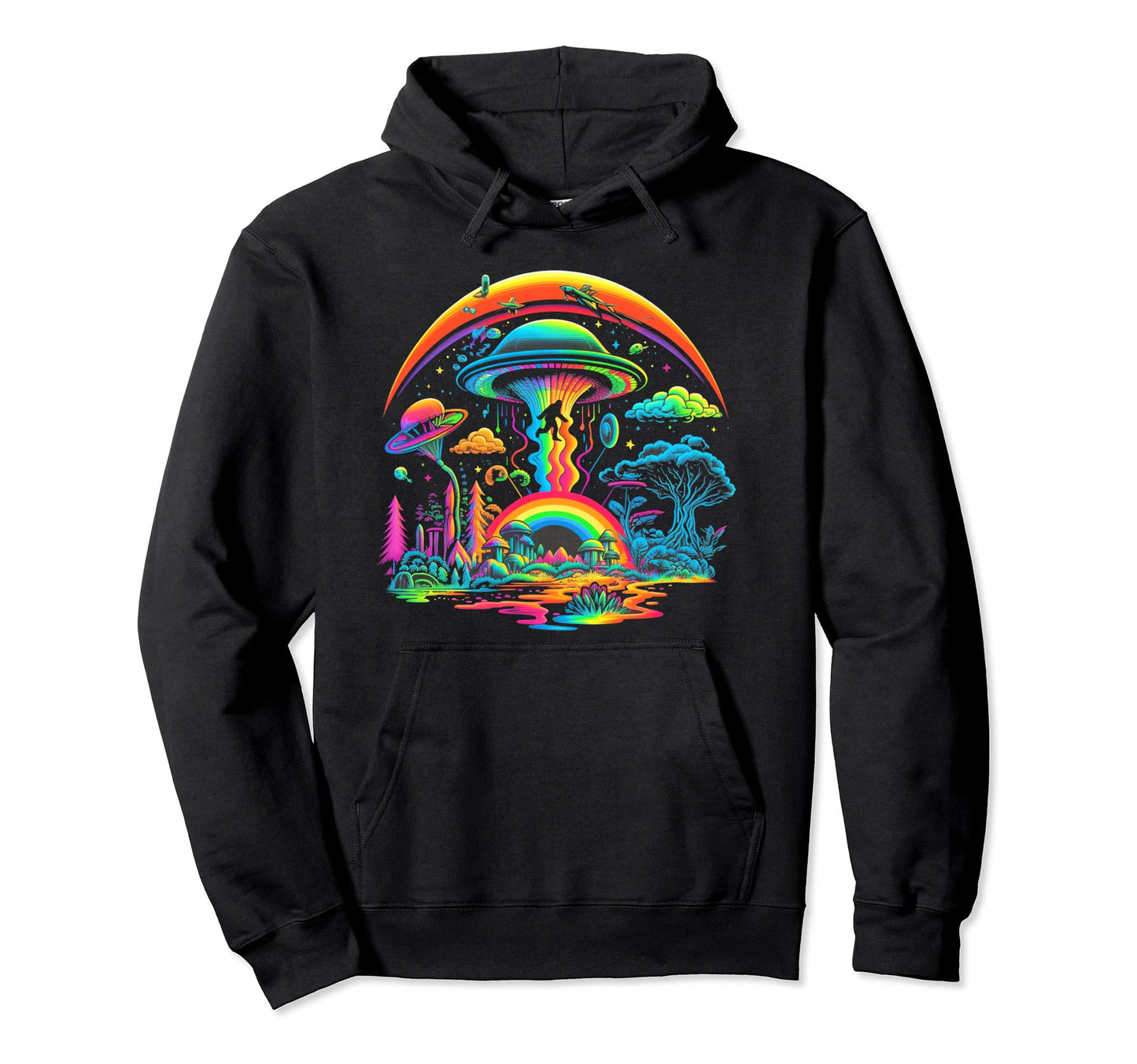 Ufo Funny Bigfoot Sasquatch 80S 70S Hoodie - Novelty Apparel for Adults - T-Shirt, Sweatshirt, Hoodie