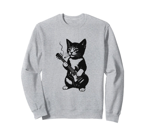 Smoking Cat Punk Rock Y2K Kitten Sweatshirt - Streetwear Style for Adults - T-Shirt, Sweatshirt, Hoodie