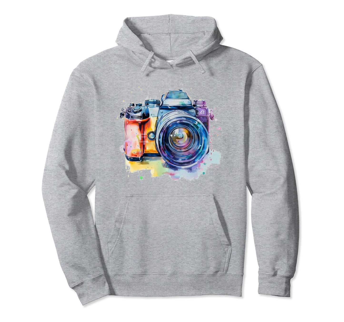 Camera Photography Watercolor Art Hoodie - Aesthetic Graphic Unisex - T-Shirt, Sweatshirt, Hoodie