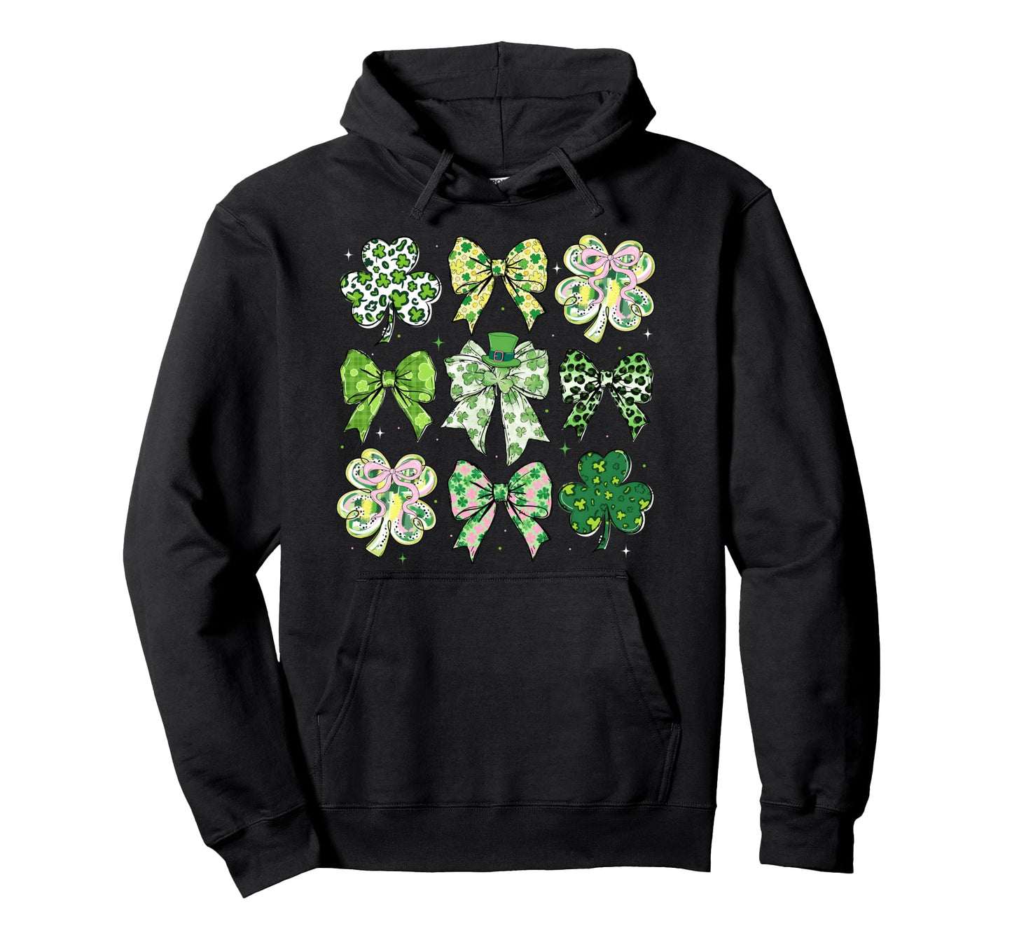 St Patricks Day Lucky Green Shamrock Hoodie - Minimalist Print for Adults - T-Shirt, Sweatshirt, Hoodie