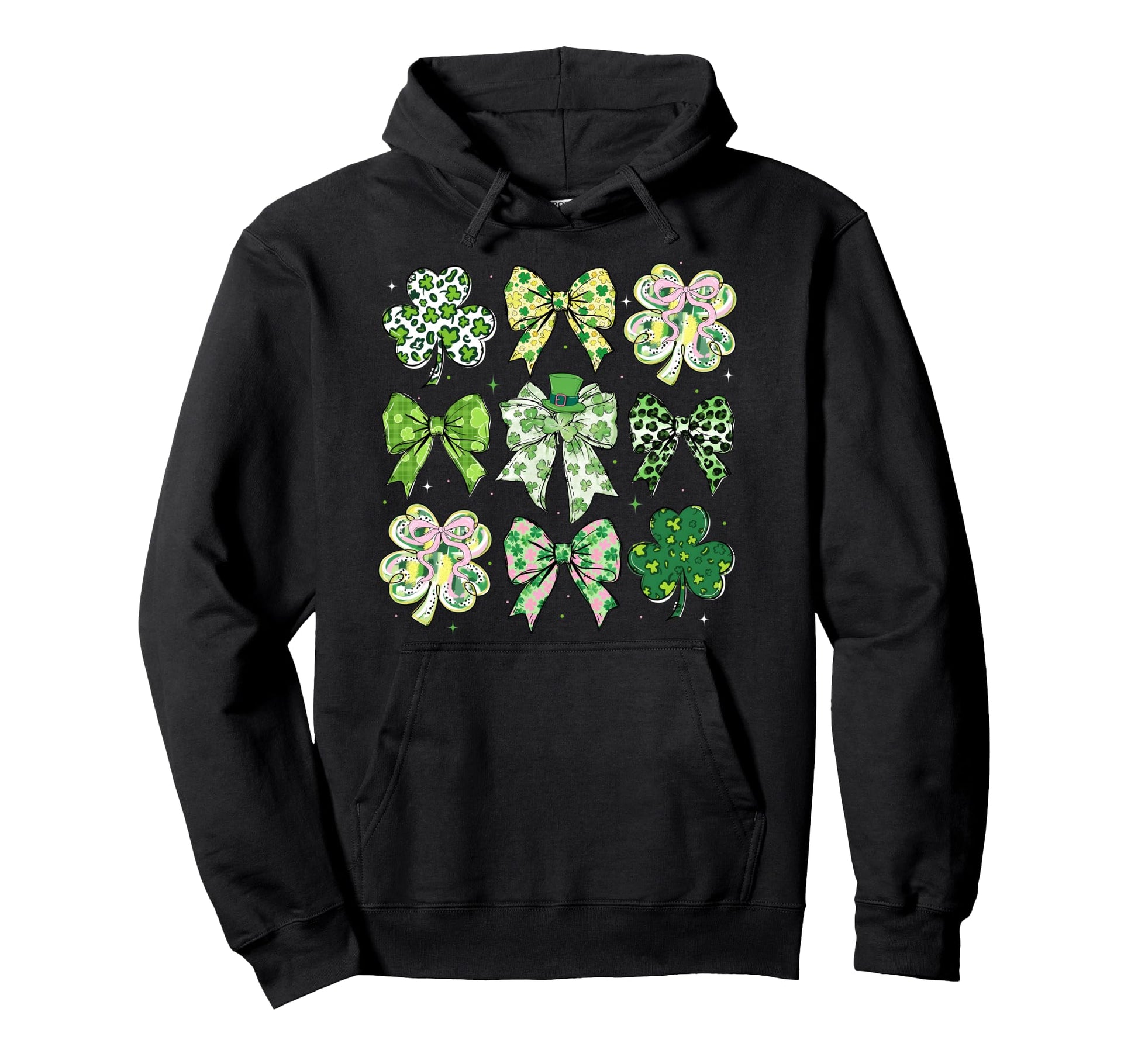 St Patricks Day Lucky Green Shamrock Hoodie - Minimalist Print for Adults - T-Shirt, Sweatshirt, Hoodie