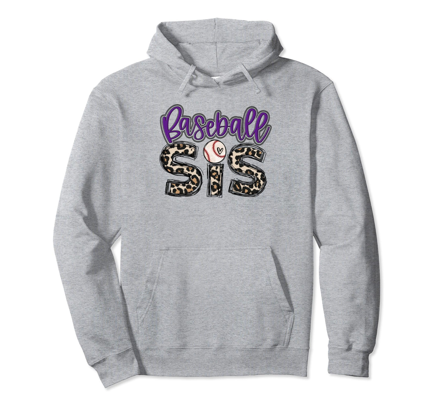 Baseball Sister Leopart Baseball Sis Hoodie - Aesthetic Graphic Men Women - T-Shirt, Sweatshirt, Hoodie