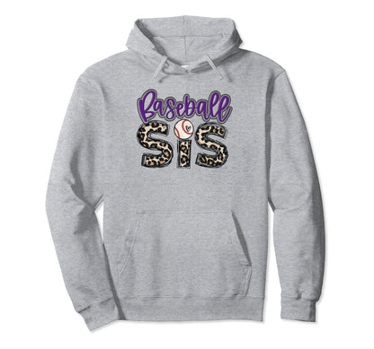 Baseball Sister Leopart Baseball Sis Hoodie - Aesthetic Graphic Men Women - T-Shirt, Sweatshirt, Hoodie