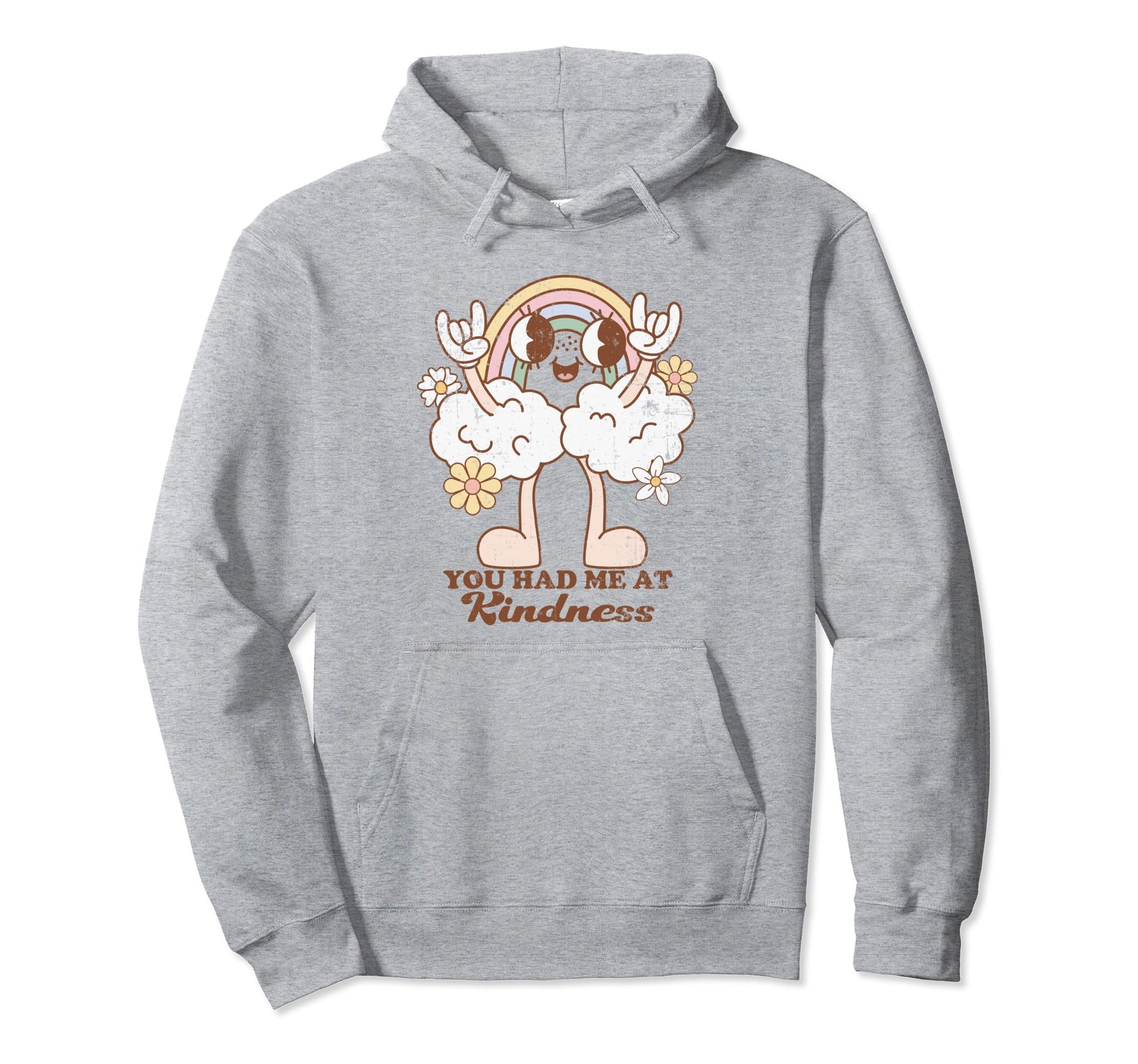 Funny Kind Groovy Rainbow Character Hoodie - Fun Novelty Design for Adults - T-Shirt, Sweatshirt, Hoodie