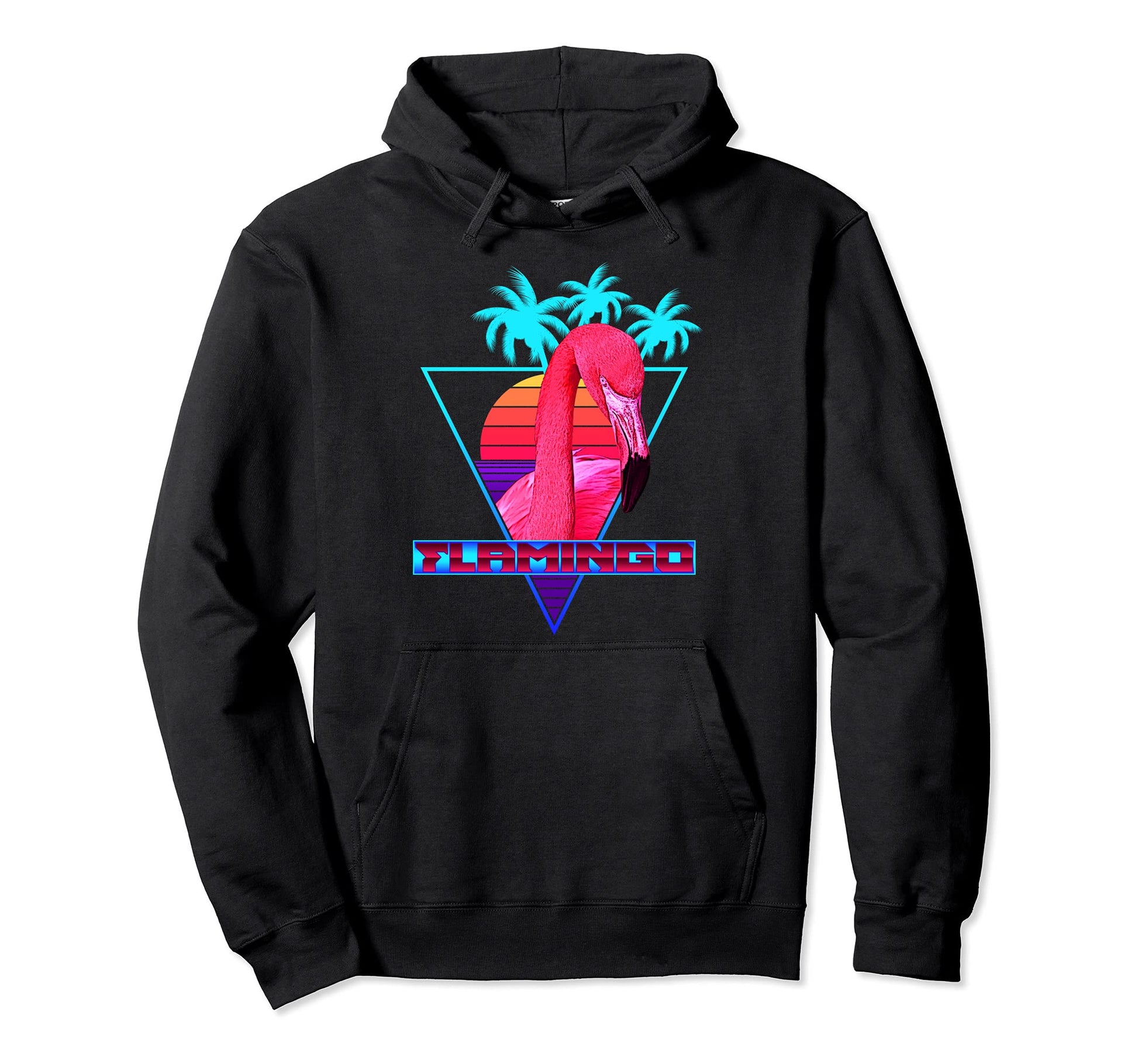 Flamingo Flamazing Synthwave Outrun Hoodie - Novelty Apparel for Adults - T-Shirt, Sweatshirt, Hoodie